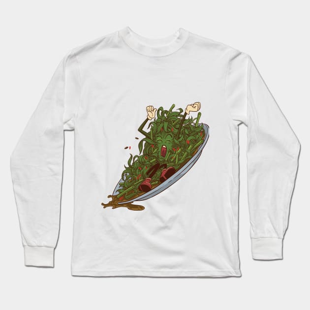 Stir Fried Kangkong Long Sleeve T-Shirt by illust_cheonsa